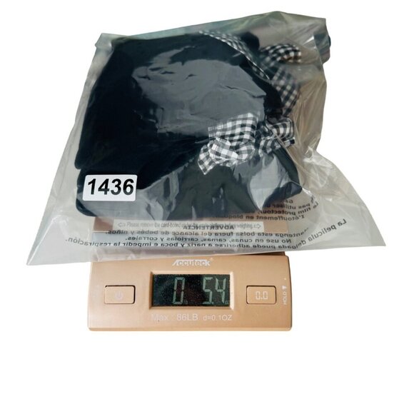 Talbots Womens Black Top With Gingham Ruffle Sleeves & Bow Back Detail Size M - Picture 5 of 5